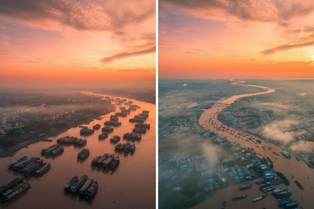 The best time to visit the floating market is early in the morning